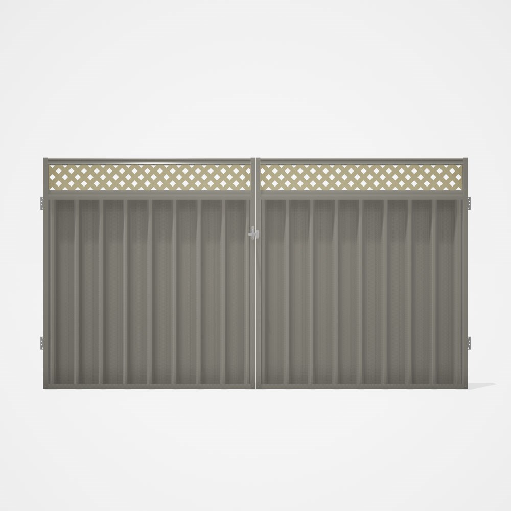 Good Neighbour® Superdek® Screen Top Double Gate Premium .35 BMT 1.8m High Sheet: Birch, Frame: Birc