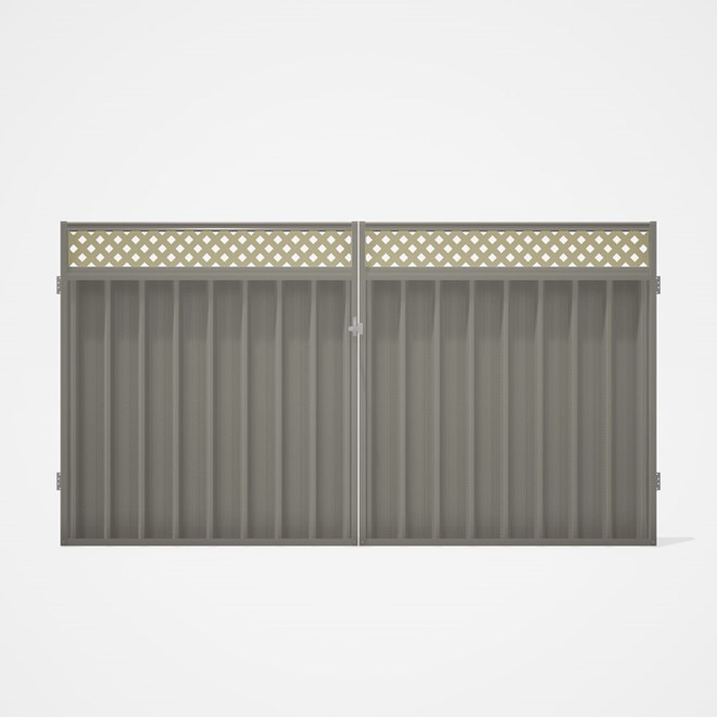 Good Neighbour® Superdek® Screen Top Double Gate Premium .35 BMT 1.8m High Sheet: Birch, Frame: Birc