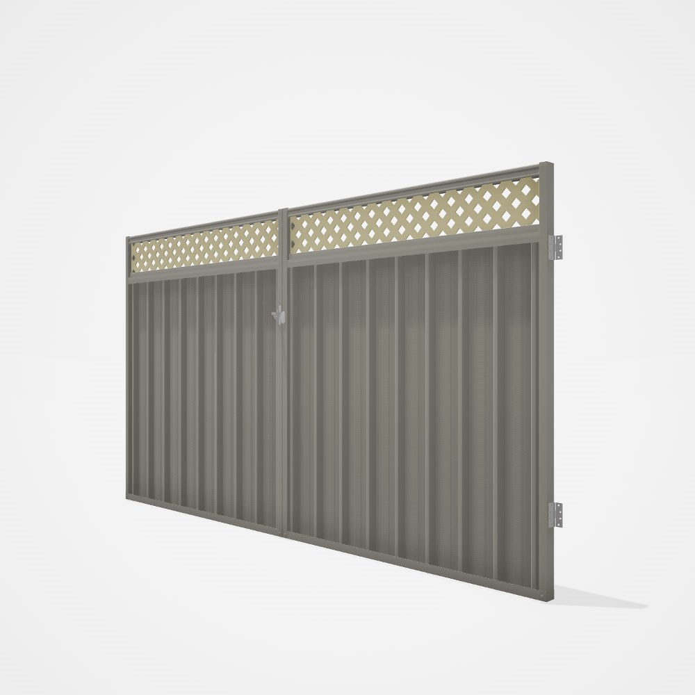 Good Neighbour® Superdek® Screen Top Double Gate Premium .35 BMT 1.8m High Sheet: Birch, Frame: Birc
