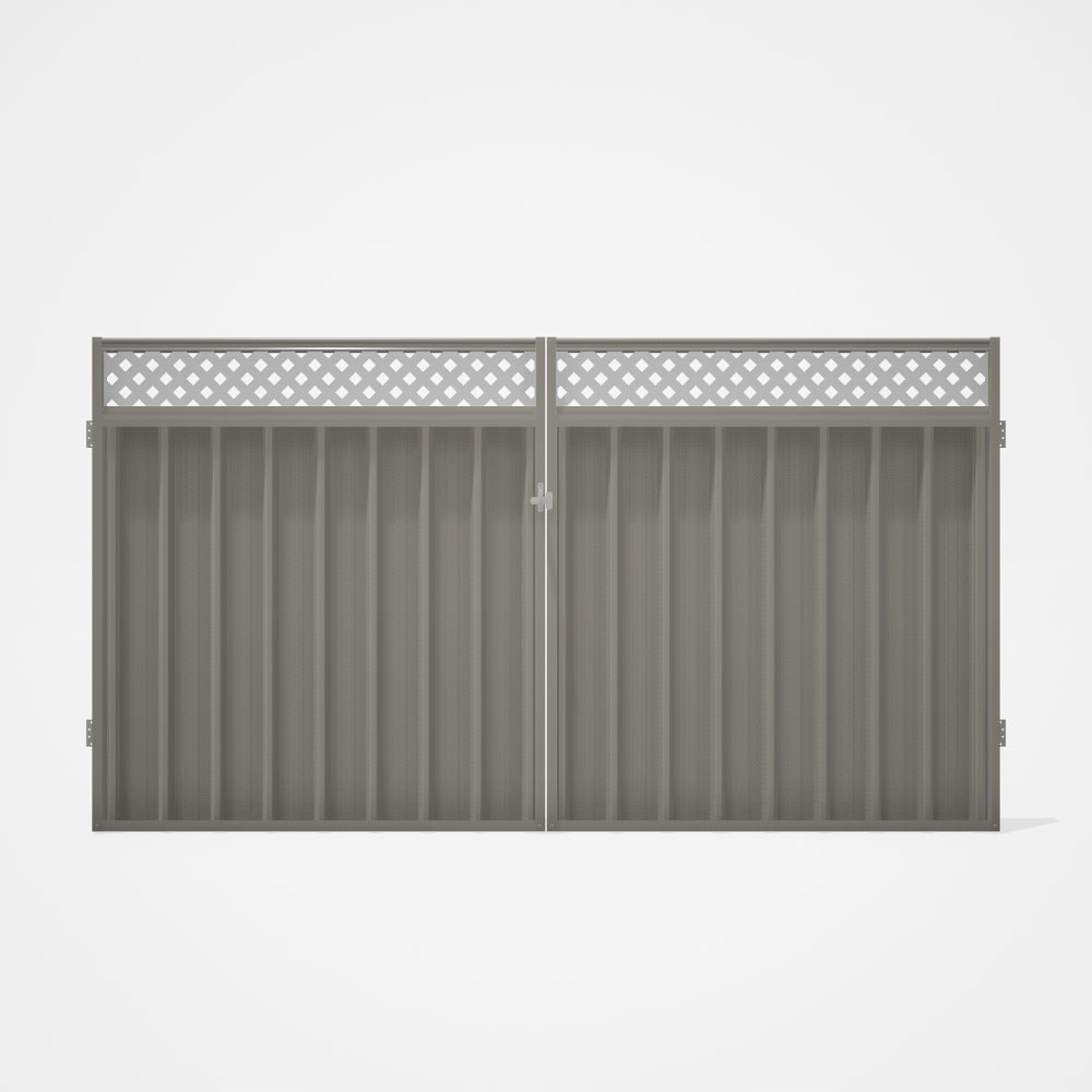 Good Neighbour® Superdek® Screen Top Double Gate Premium .35 BMT 1.8m High Sheet: Birch, Frame: Birc