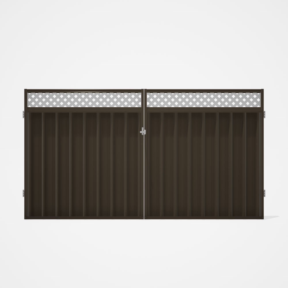 Good Neighbour® Superdek® Screen Top Double Gate Premium .35 BMT 1.8m High Sheet: Banyan Brown, Fram
