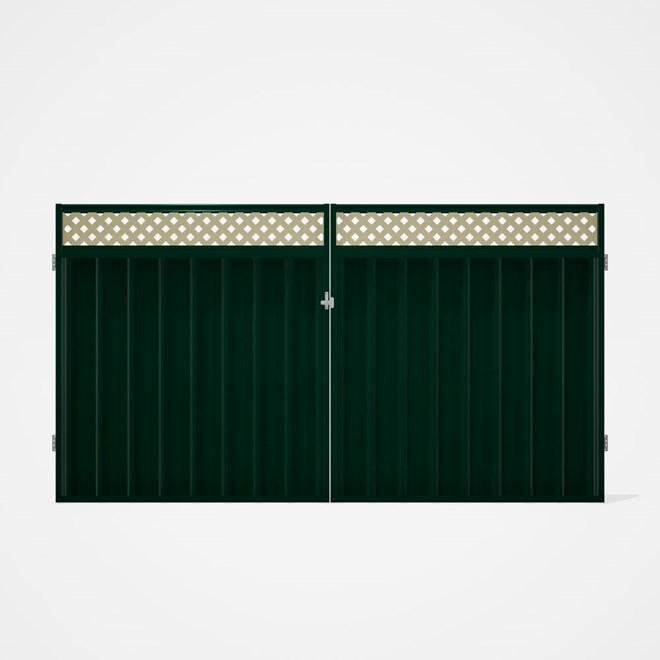 Good Neighbour® Superdek® Screen Top Double Gate Premium .35 BMT 1.8m High Sheet: Caulfield Green, F