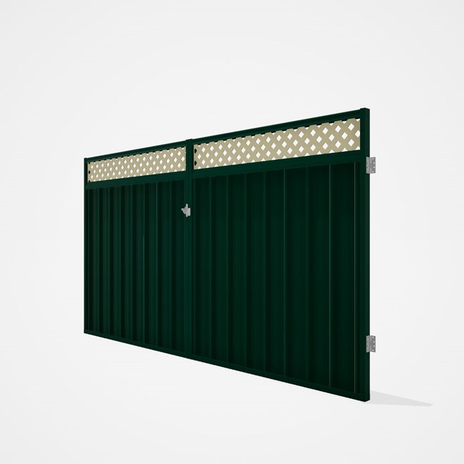 Good Neighbour® Superdek® Screen Top Double Gate Premium .35 BMT 1.8m High Sheet: Caulfield Green, F