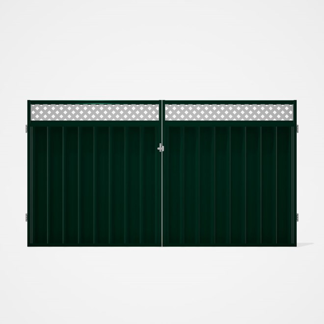 Good Neighbour® Superdek® Screen Top Double Gate Premium .35 BMT 1.8m High Sheet: Caulfield Green, F