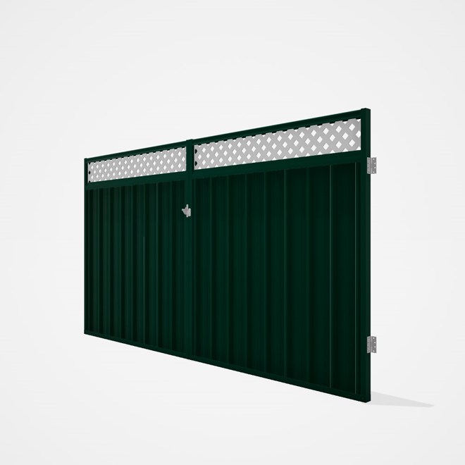 Good Neighbour® Superdek® Screen Top Double Gate Premium .35 BMT 1.8m High Sheet: Caulfield Green, F