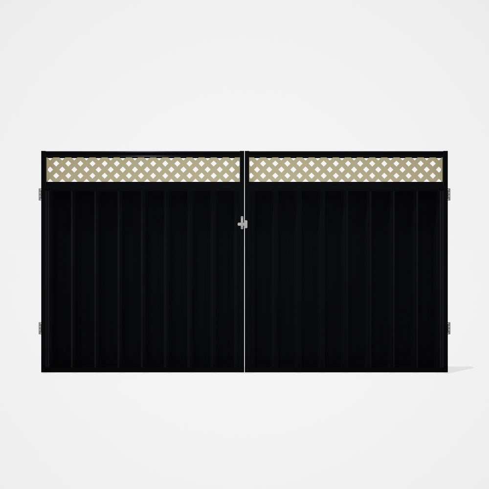 Good Neighbour® Superdek® Screen Top Double Gate Premium .35 BMT 1.8m High Sheet: Gun Metal Grey, Fr