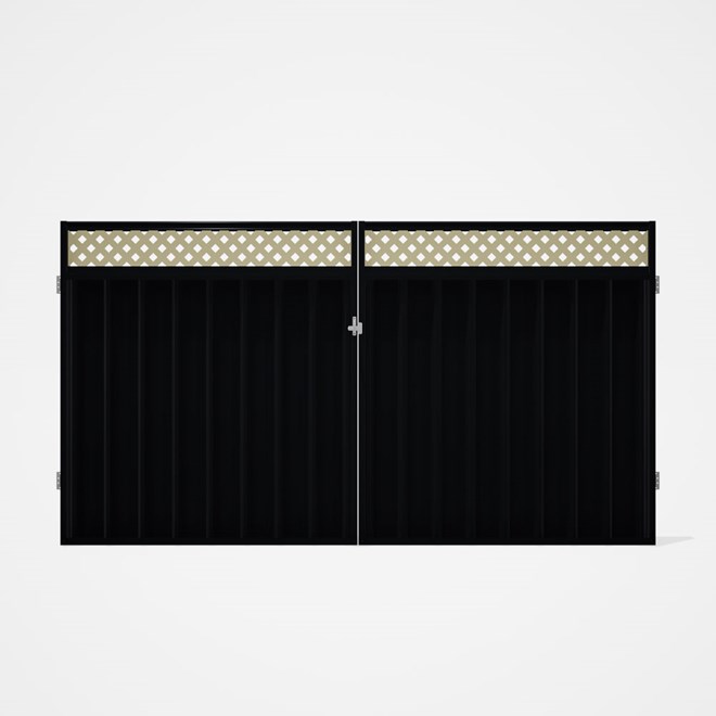 Good Neighbour® Superdek® Screen Top Double Gate Premium .35 BMT 1.8m High Sheet: Gun Metal Grey, Fr