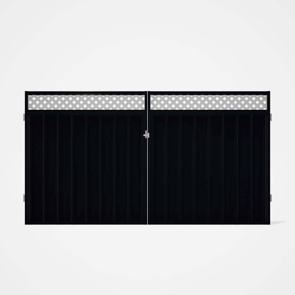 Good Neighbour® Superdek® Screen Top Double Gate Premium .35 BMT 1.8m High Sheet: Gun Metal Grey, Fr