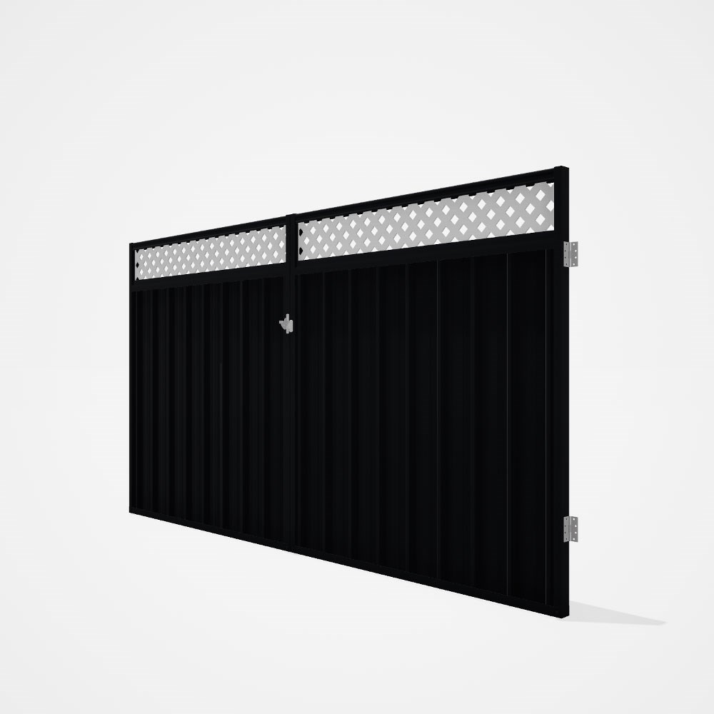 Good Neighbour® Superdek® Screen Top Double Gate Premium .35 BMT 1.8m High Sheet: Gun Metal Grey, Fr