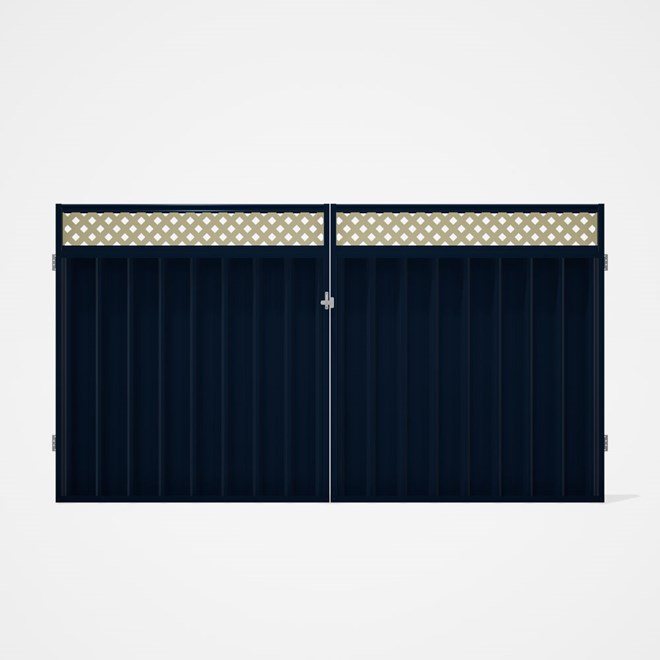 Good Neighbour® Superdek® Screen Top Double Gate Premium .35 BMT 1.8m High Sheet: Mountain Blue, Fra