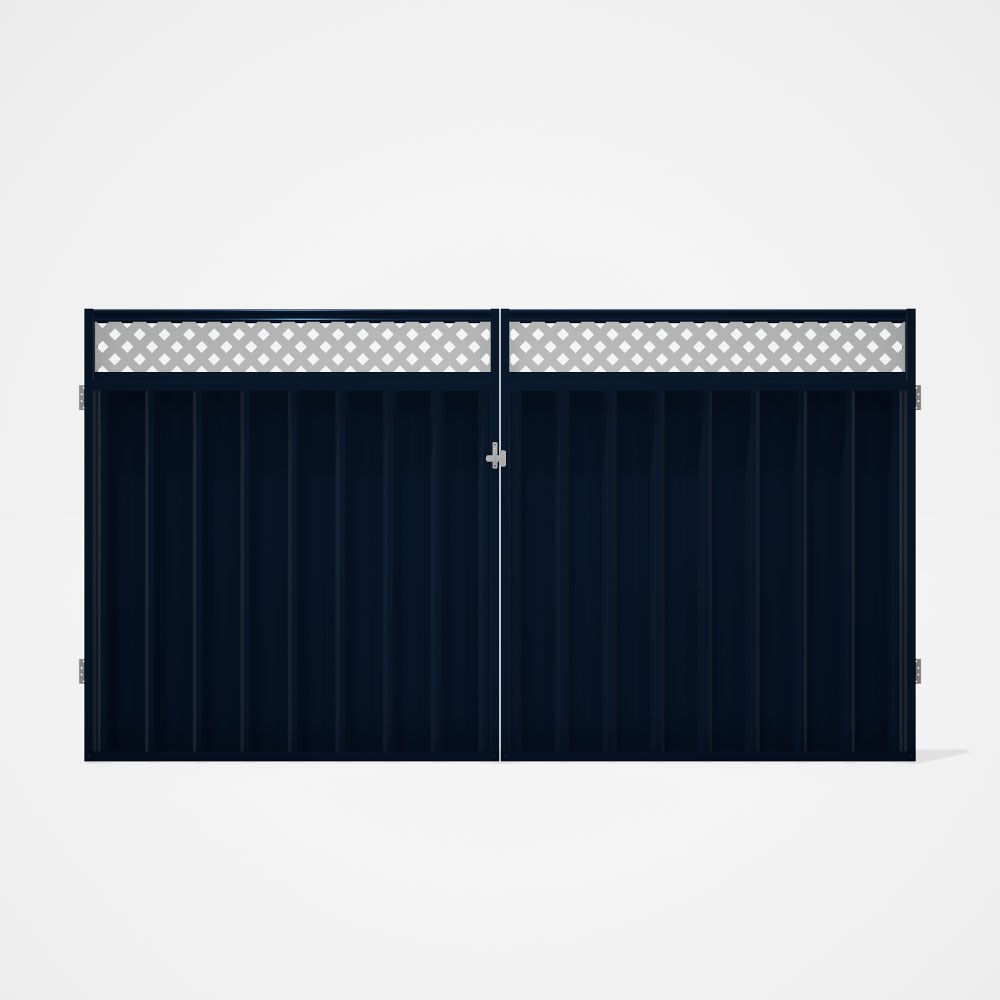 Good Neighbour® Superdek® Screen Top Double Gate Premium .35 BMT 1.8m High Sheet: Mountain Blue, Fra