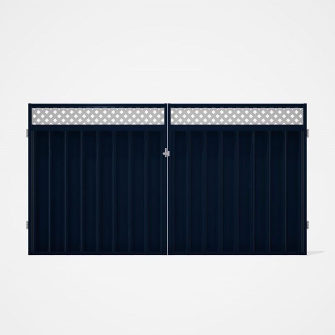 Good Neighbour® Superdek® Screen Top Double Gate Premium .35 BMT 1.8m High Sheet: Mountain Blue, Fra