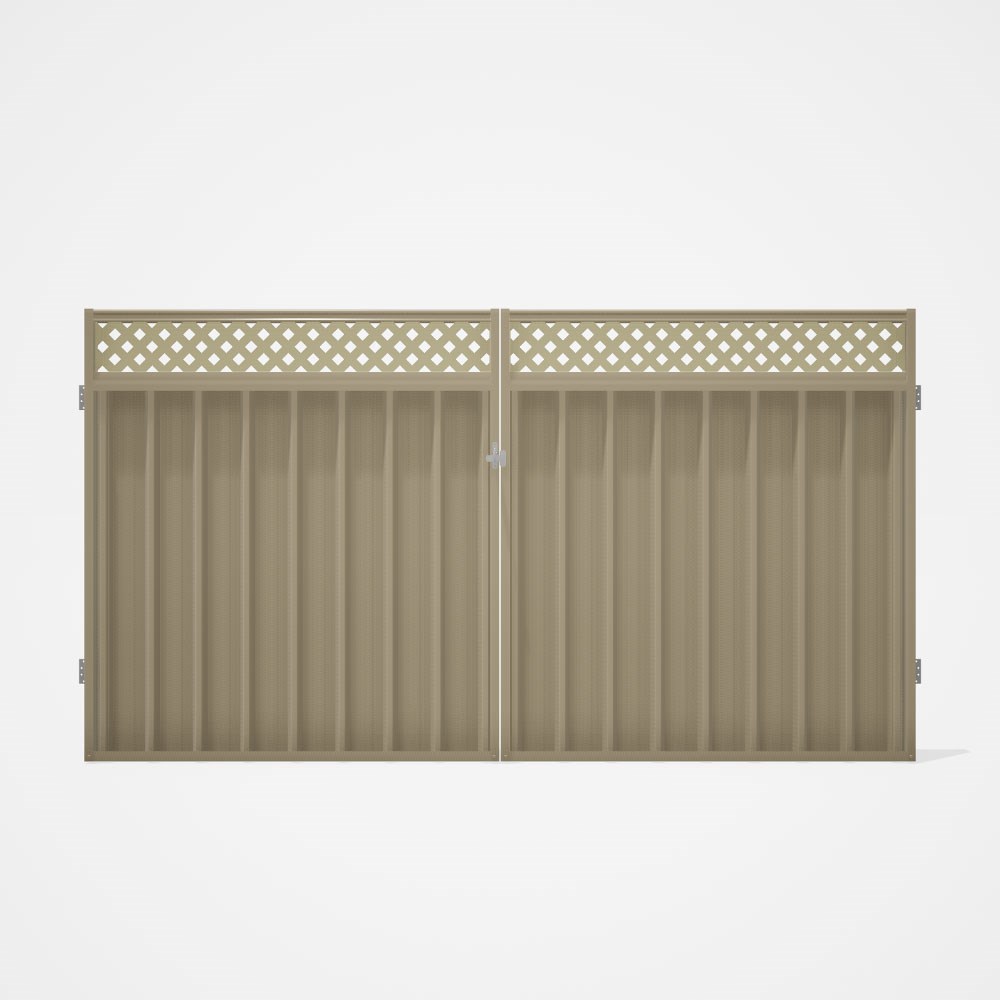 Good Neighbour® Superdek® Screen Top Double Gate Premium .35 BMT 1.8m High Sheet: Merino, Frame: Mer