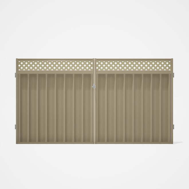 Good Neighbour® Superdek® Screen Top Double Gate Premium .35 BMT 1.8m High Sheet: Merino, Frame: Mer