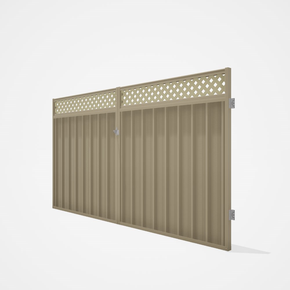 Good Neighbour® Superdek® Screen Top Double Gate Premium .35 BMT 1.8m High Sheet: Merino, Frame: Mer