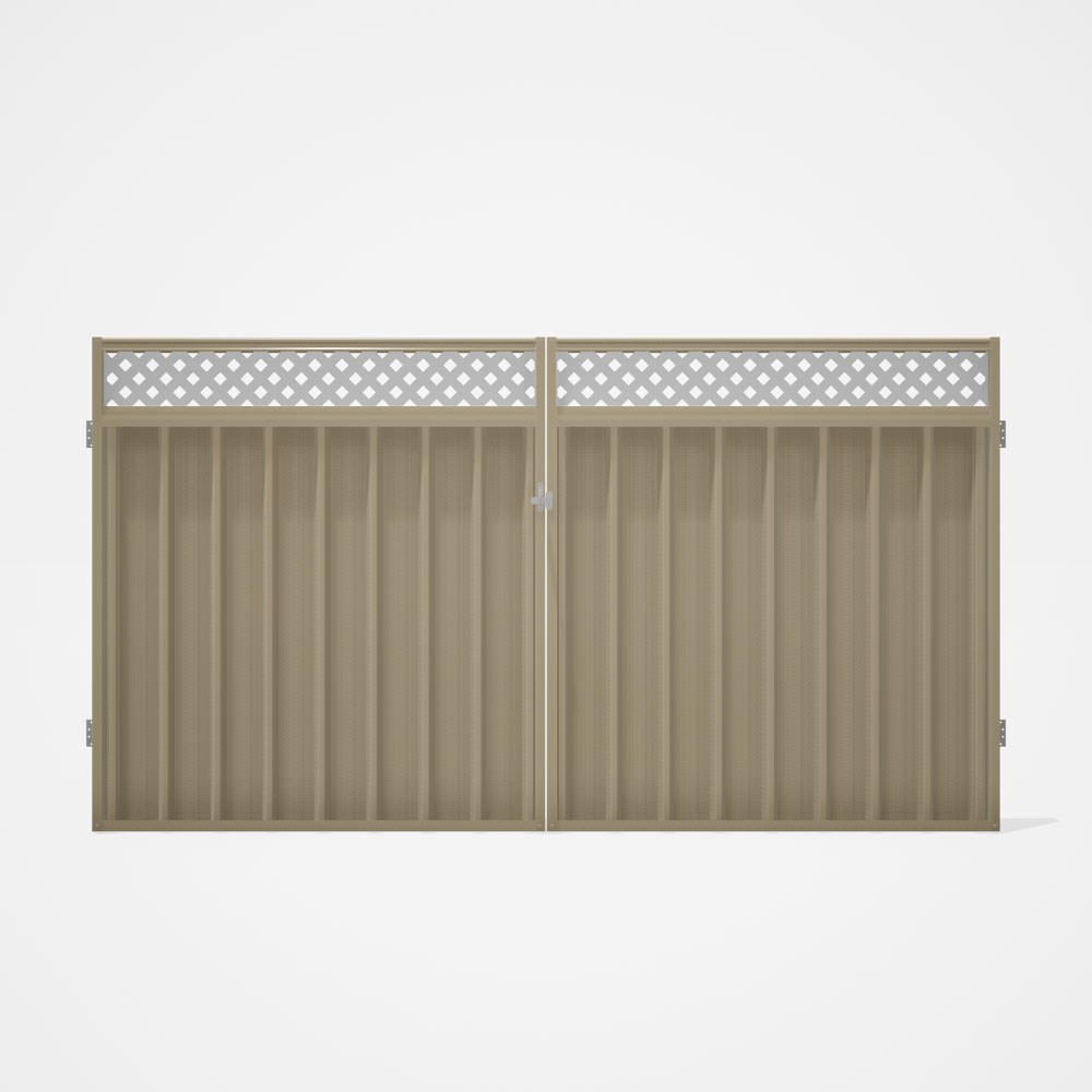 Good Neighbour® Superdek® Screen Top Double Gate Premium .35 BMT 1.8m High Sheet: Merino, Frame: Mer