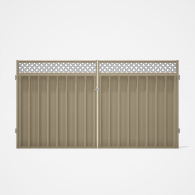 Good Neighbour® Superdek® Screen Top Double Gate Premium .35 BMT 1.8m High Sheet: Merino, Frame: Mer