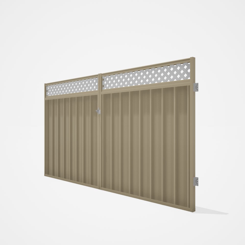 Good Neighbour® Superdek® Screen Top Double Gate Premium .35 BMT 1.8m High Sheet: Merino, Frame: Mer