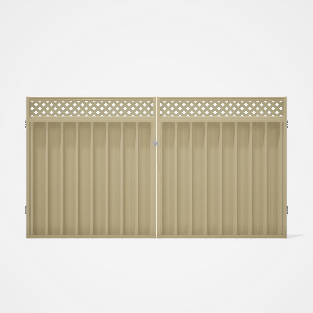 Good Neighbour® Superdek® Screen Top Double Gate Premium .35 BMT 1.8m High Sheet: Primrose, Frame: P