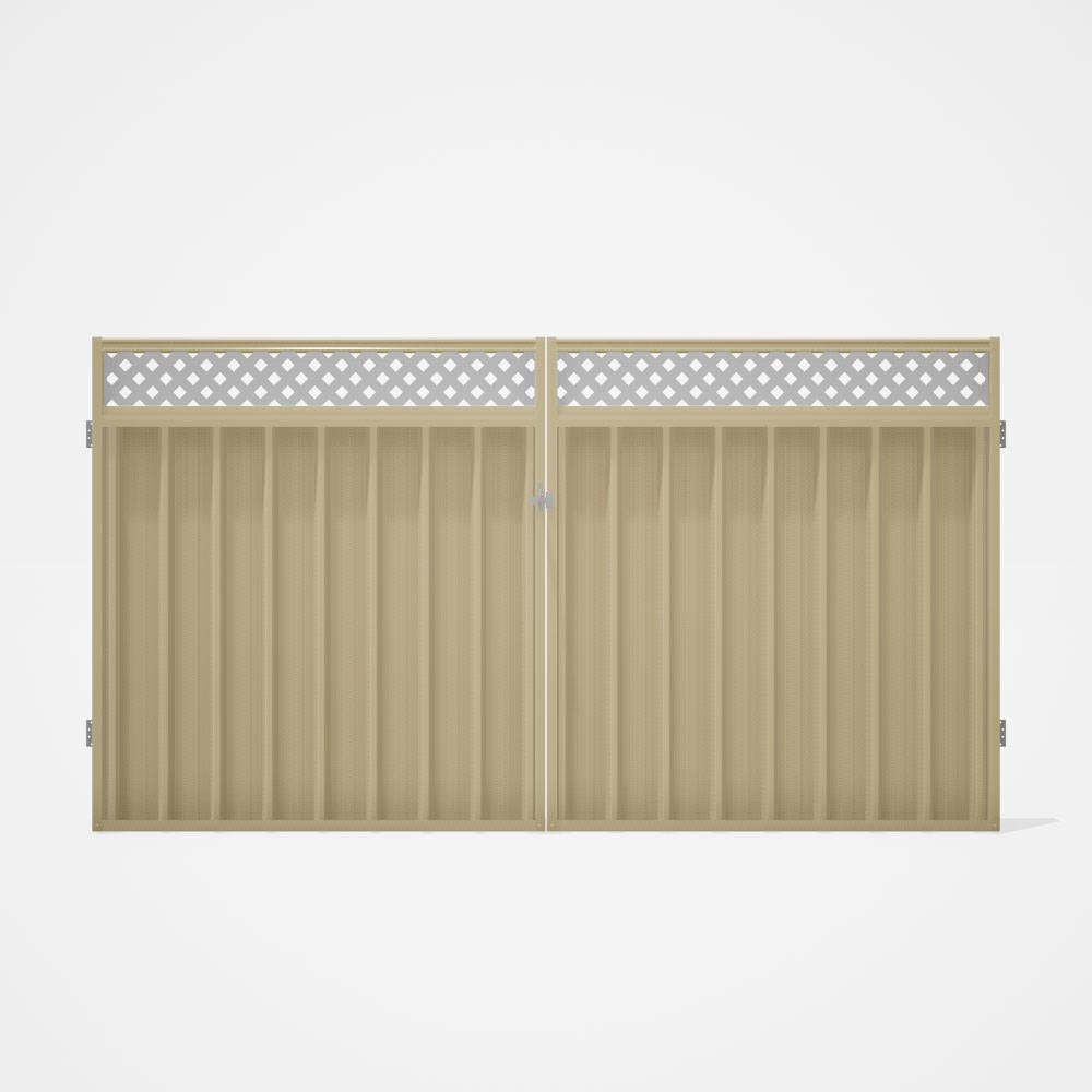 Good Neighbour® Superdek® Screen Top Double Gate Premium .35 BMT 1.8m High Sheet: Primrose, Frame: P
