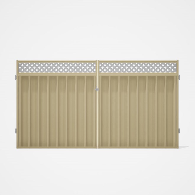 Good Neighbour® Superdek® Screen Top Double Gate Premium .35 BMT 1.8m High Sheet: Primrose, Frame: P