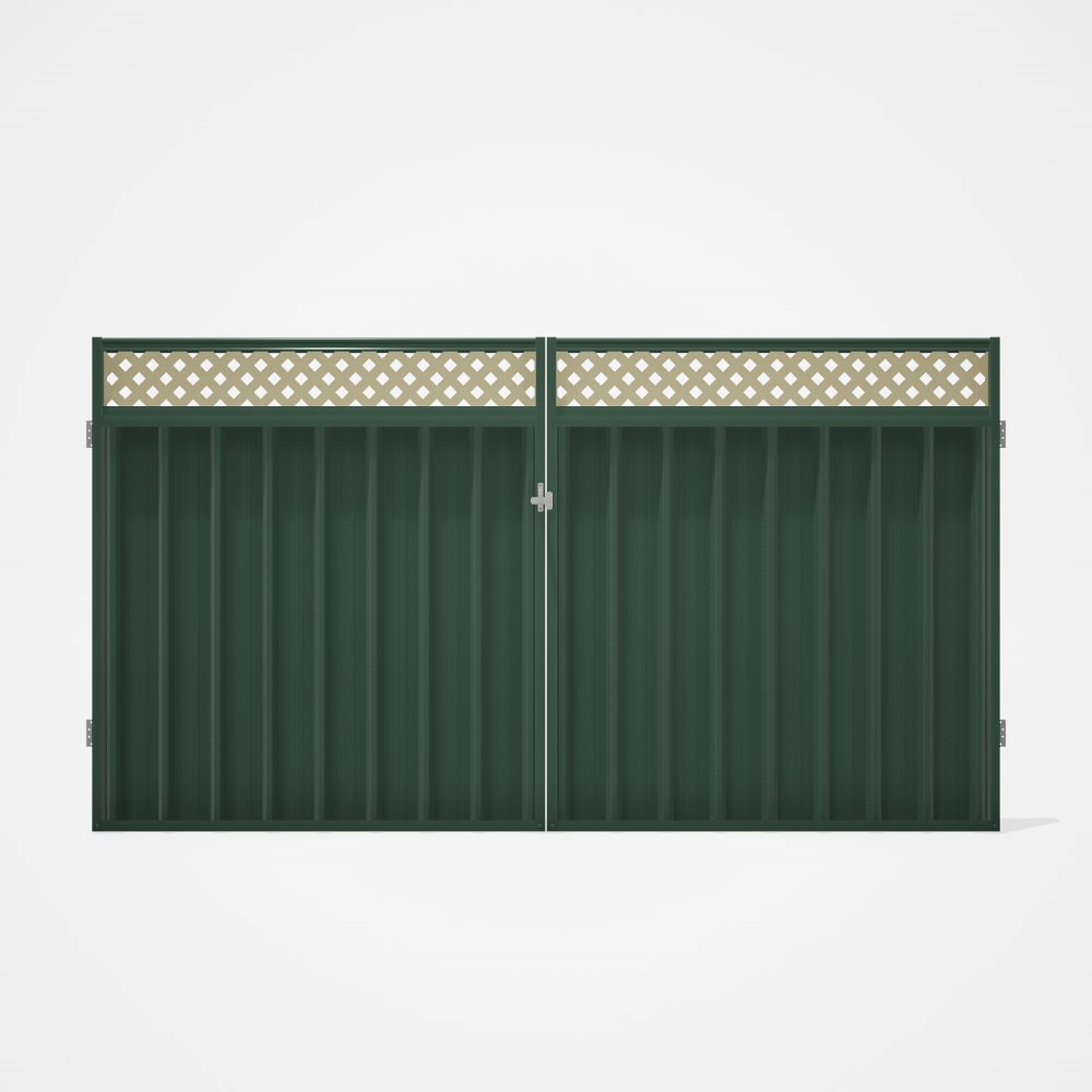 Good Neighbour® Superdek® Screen Top Double Gate Premium .35 BMT 1.8m High Sheet: Rivergum, Frame: R