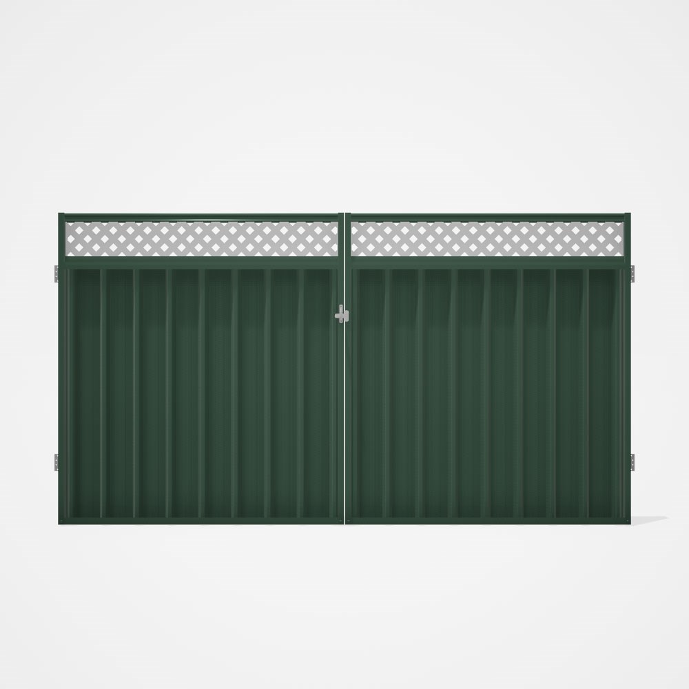 Good Neighbour® Superdek® Screen Top Double Gate Premium .35 BMT 1.8m High Sheet: Rivergum, Frame: R