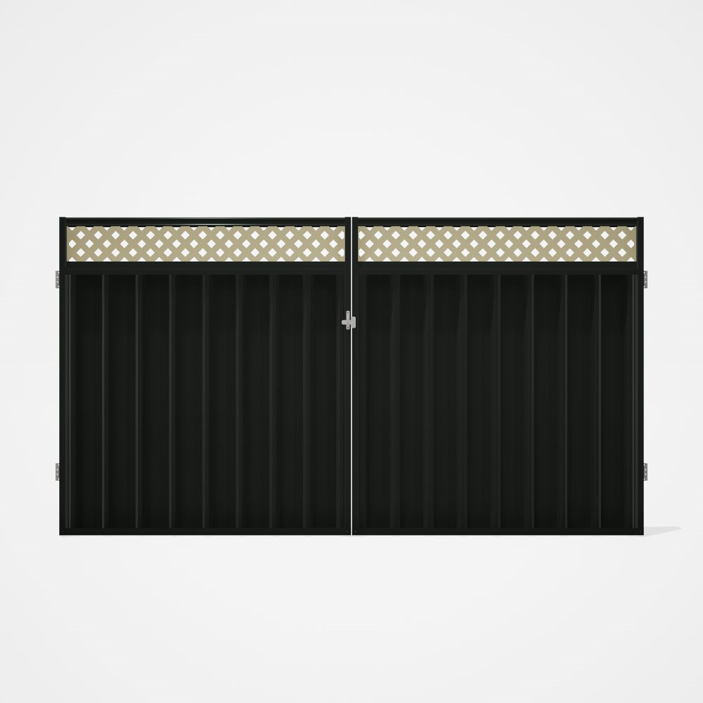 Good Neighbour® Superdek® Screen Top Double Gate Premium .35 BMT 1.8m High Sheet: Slate Grey, Frame: