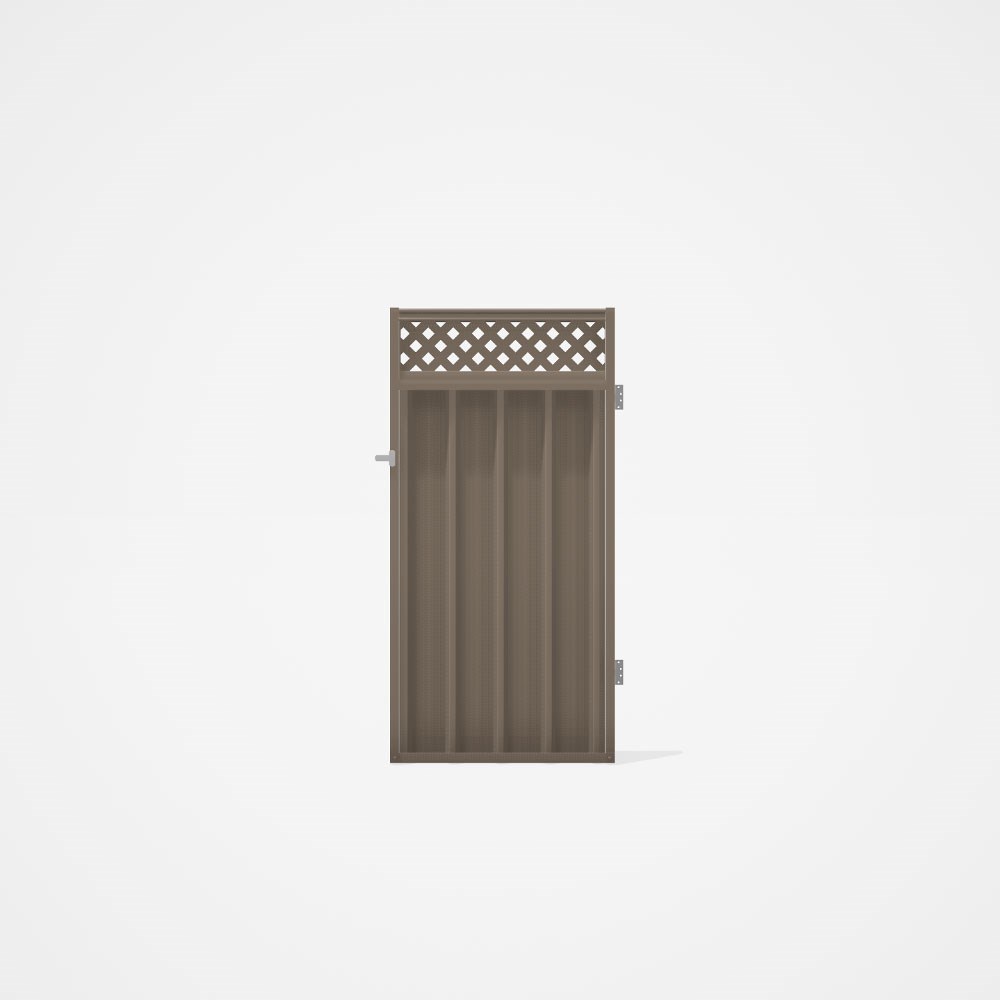 Good Neighbour® Superdek® Screen Top Single Gate Premium .35 BMT 1.8m High Sheet: Beige, Frame: Beig
