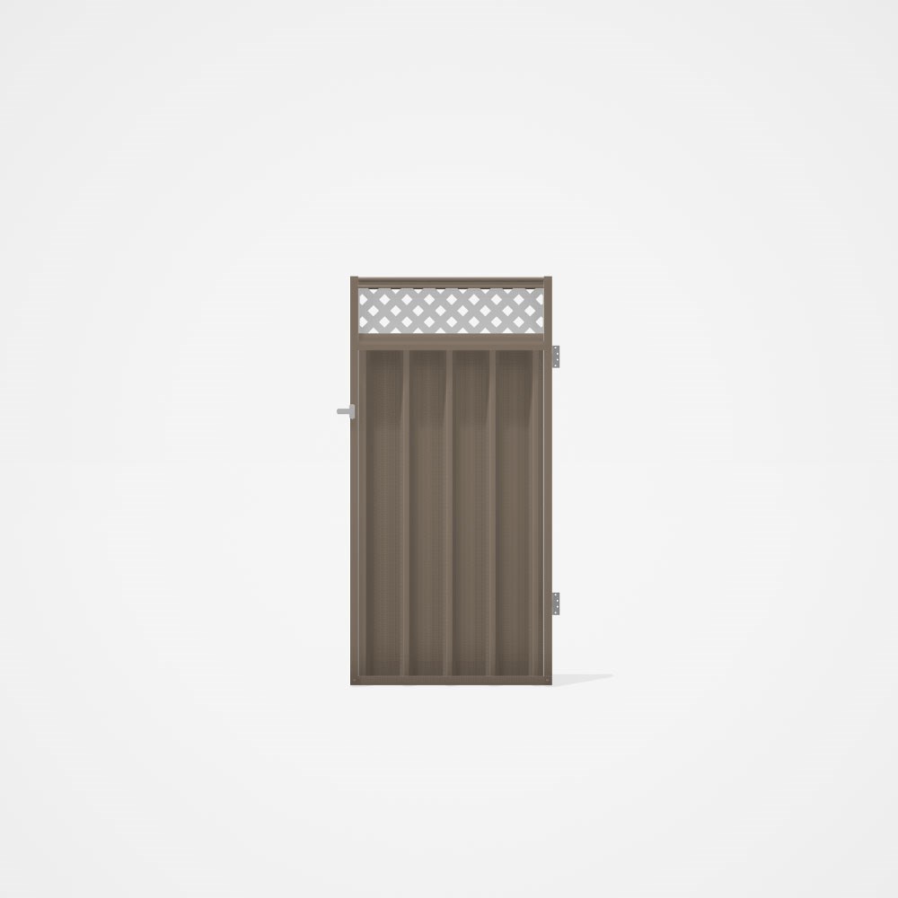 Good Neighbour® Superdek® Screen Top Single Gate Premium .35 BMT 1.8m High Sheet: Beige, Frame: Beig