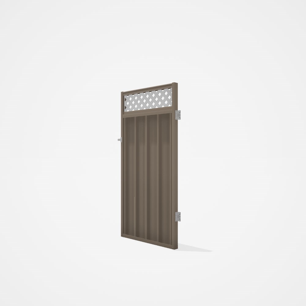 Good Neighbour® Superdek® Screen Top Single Gate Premium .35 BMT 1.8m High Sheet: Beige, Frame: Beig