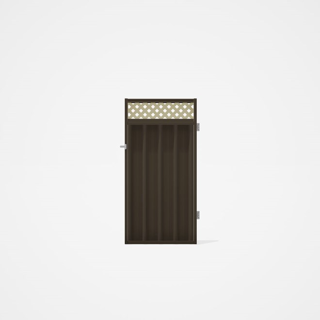 Good Neighbour® Superdek® Screen Top Single Gate Premium .35 BMT 1.8m High Sheet: Banyan Brown, Fram