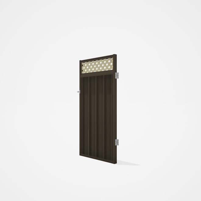 Good Neighbour® Superdek® Screen Top Single Gate Premium .35 BMT 1.8m High Sheet: Banyan Brown, Fram