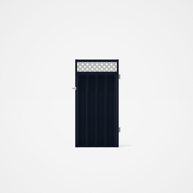 Good Neighbour® Superdek® Screen Top Single Gate Premium .35 BMT 1.8m High Sheet: Dark Stone, Frame: