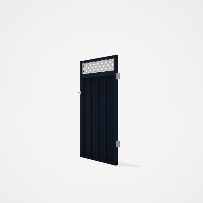 Good Neighbour® Superdek® Screen Top Single Gate Premium .35 BMT 1.8m High Sheet: Dark Stone, Frame: