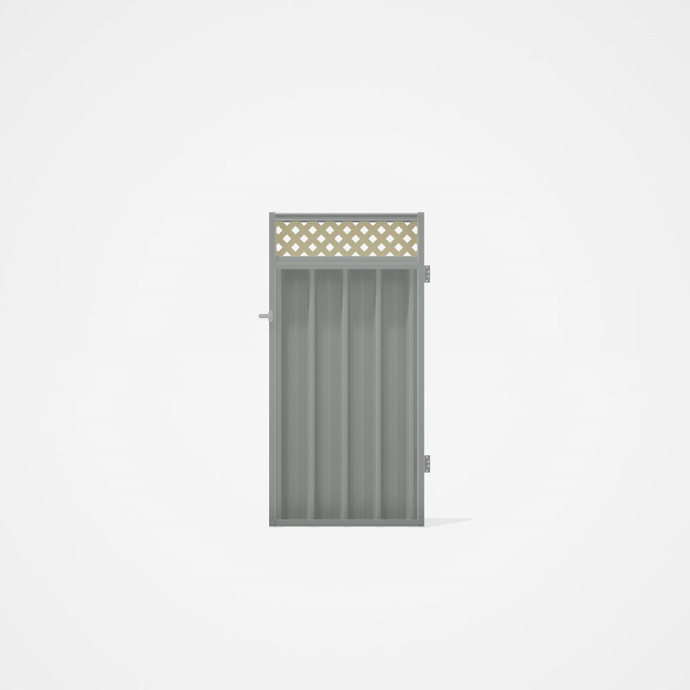 Good Neighbour® Superdek® Screen Top Single Gate Premium .35 BMT 1.8m High Sheet: Gull Grey, Frame: 