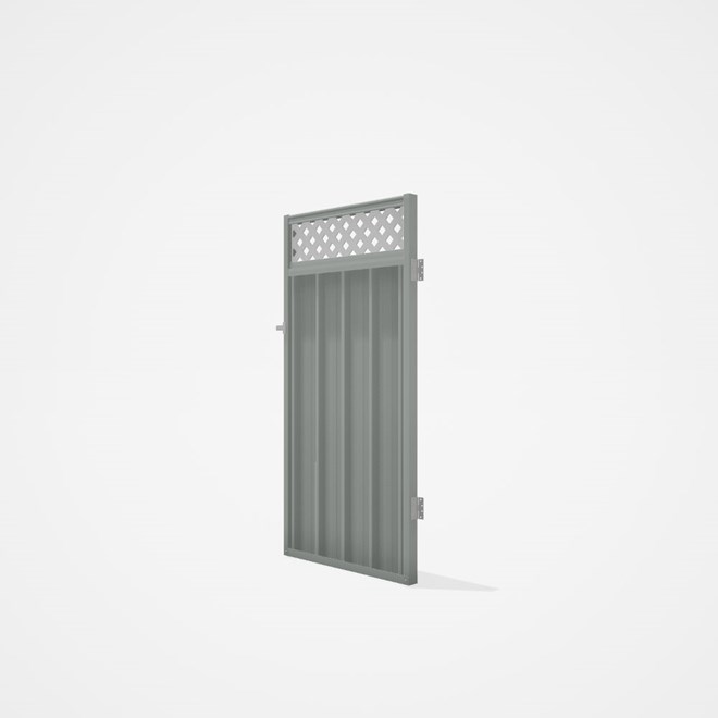 Good Neighbour® Superdek® Screen Top Single Gate Premium .35 BMT 1.8m High Sheet: Gull Grey, Frame: 