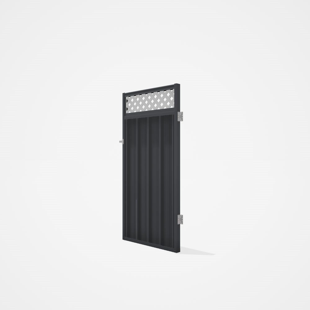 Good Neighbour® Superdek® Screen Top Single Gate Premium .35 BMT 1.8m High Sheet: Granite, Frame: Gr
