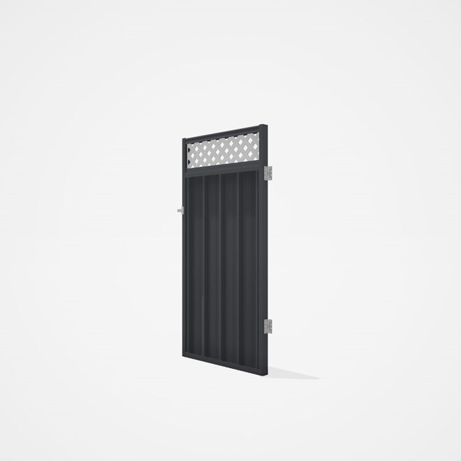 Good Neighbour® Superdek® Screen Top Single Gate Premium .35 BMT 1.8m High Sheet: Granite, Frame: Gr