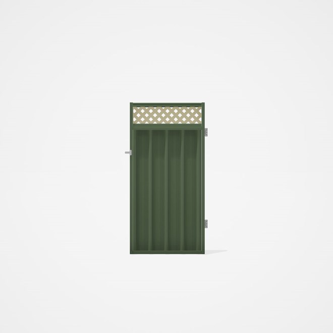 Good Neighbour® Superdek® Screen Top Single Gate Premium .35 BMT 1.8m High Sheet: Mist Green, Frame:
