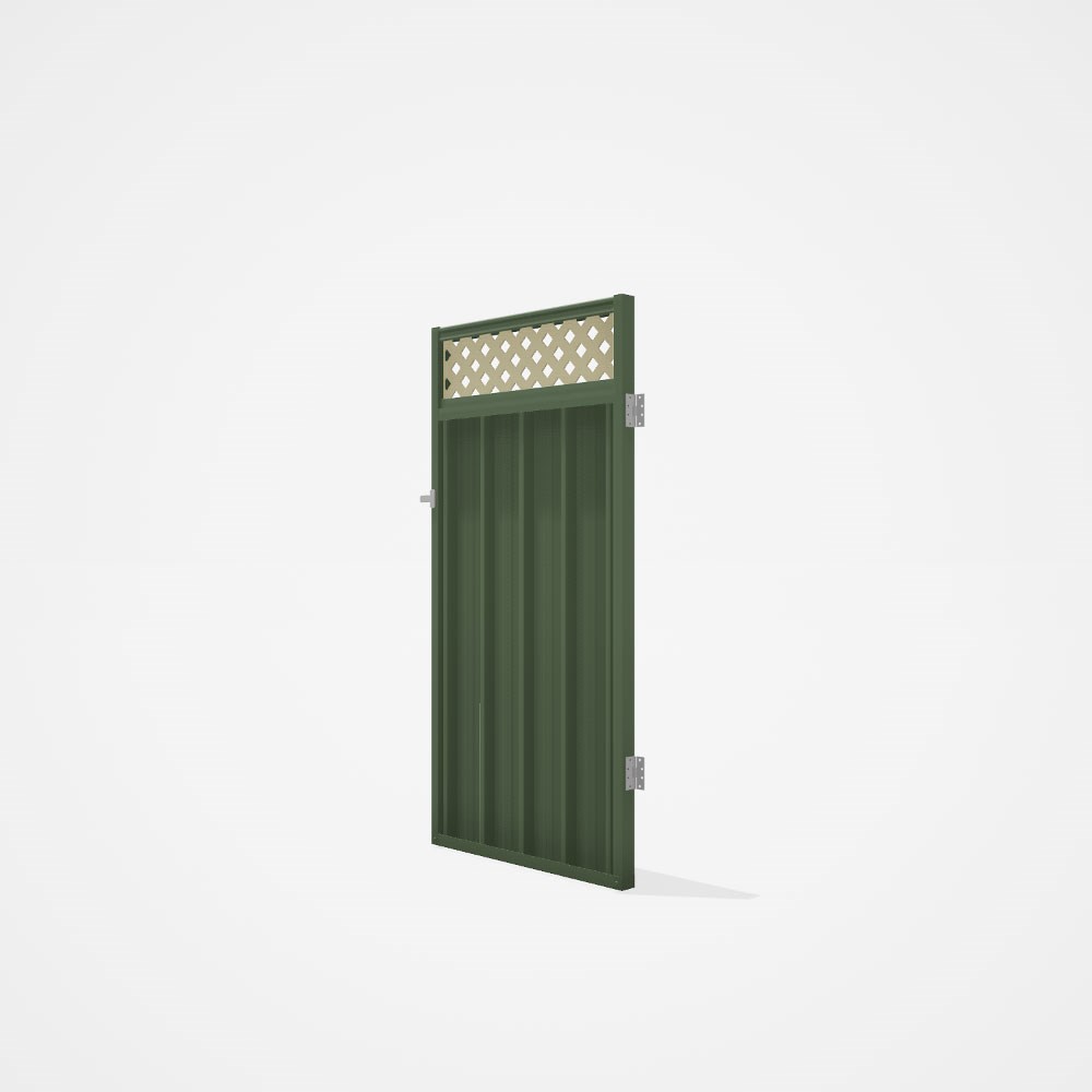 Good Neighbour® Superdek® Screen Top Single Gate Premium .35 BMT 1.8m High Sheet: Mist Green, Frame: