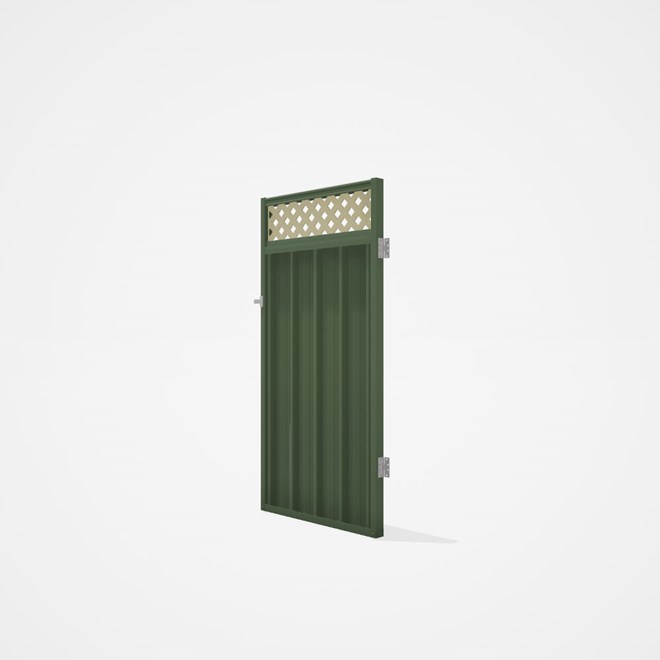 Good Neighbour® Superdek® Screen Top Single Gate Premium .35 BMT 1.8m High Sheet: Mist Green, Frame: