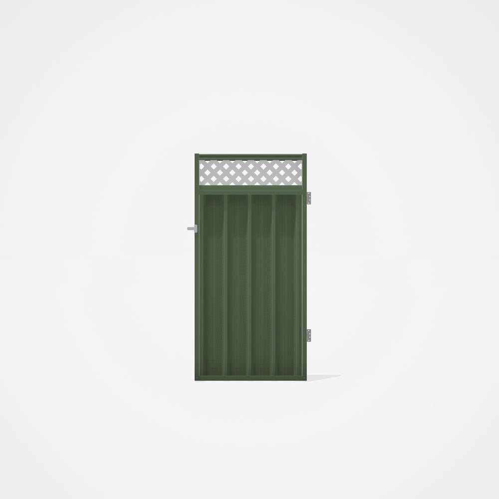 Good Neighbour® Superdek® Screen Top Single Gate Premium .35 BMT 1.8m High Sheet: Mist Green, Frame: