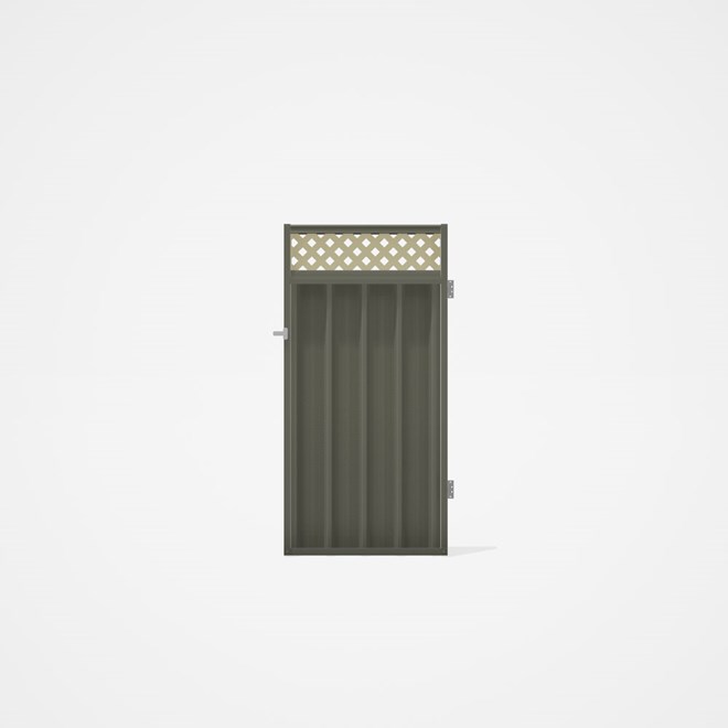 Good Neighbour® Superdek® Screen Top Single Gate Premium .35 BMT 1.8m High Sheet: Marsh, Frame: Mars