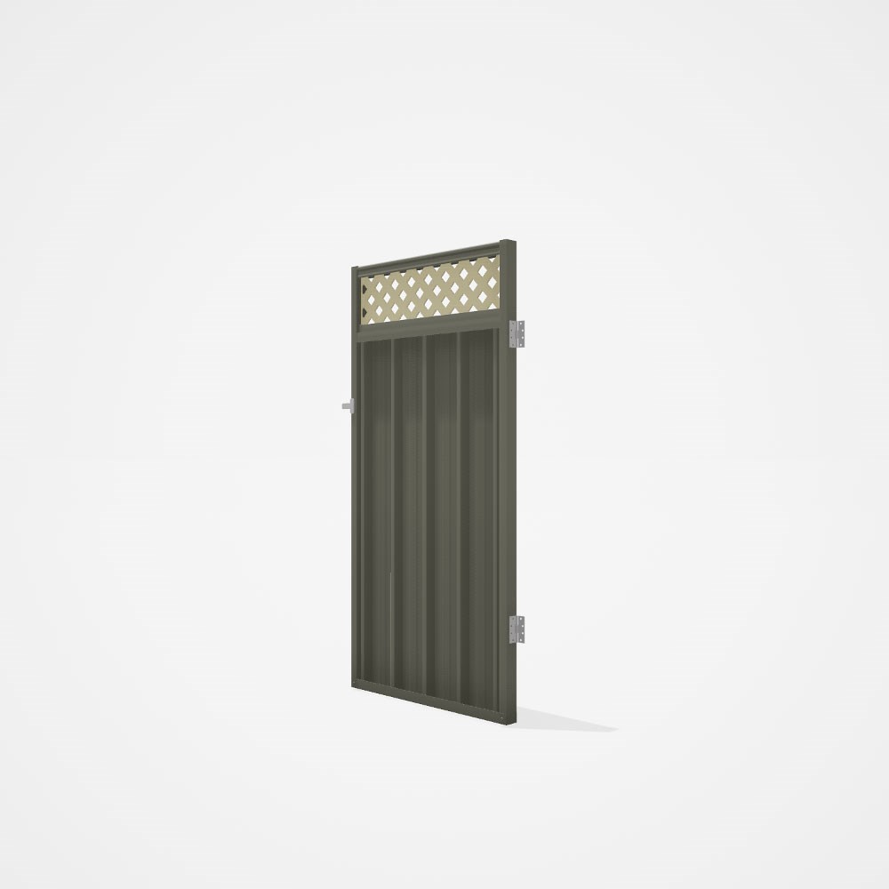 Good Neighbour® Superdek® Screen Top Single Gate Premium .35 BMT 1.8m High Sheet: Marsh, Frame: Mars