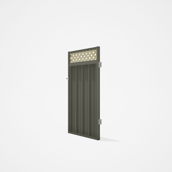 Good Neighbour® Superdek® Screen Top Single Gate Premium .35 BMT 1.8m High Sheet: Marsh, Frame: Mars