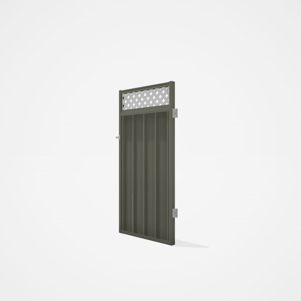 Good Neighbour® Superdek® Screen Top Single Gate Premium .35 BMT 1.8m High Sheet: Marsh, Frame: Mars