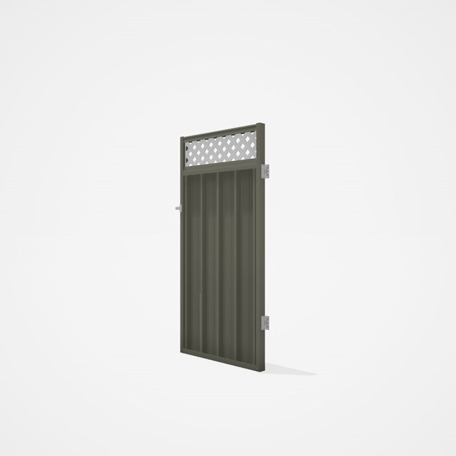 Good Neighbour® Superdek® Screen Top Single Gate Premium .35 BMT 1.8m High Sheet: Marsh, Frame: Mars