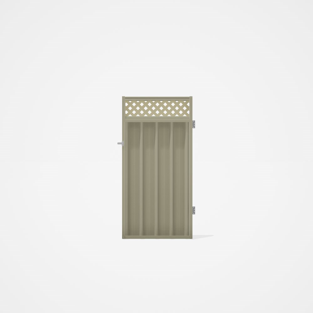 Good Neighbour® Superdek® Screen Top Single Gate Premium .35 BMT 1.8m High Sheet: Moss Vale Sand, Fr