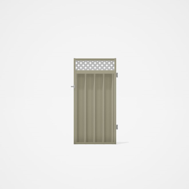 Good Neighbour® Superdek® Screen Top Single Gate Premium .35 BMT 1.8m High Sheet: Moss Vale Sand, Fr